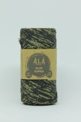 Slim Supra İp 200 Gram Mumlu İp Supla Çanta Runner İpi Siyah Üzeri Gold Simli