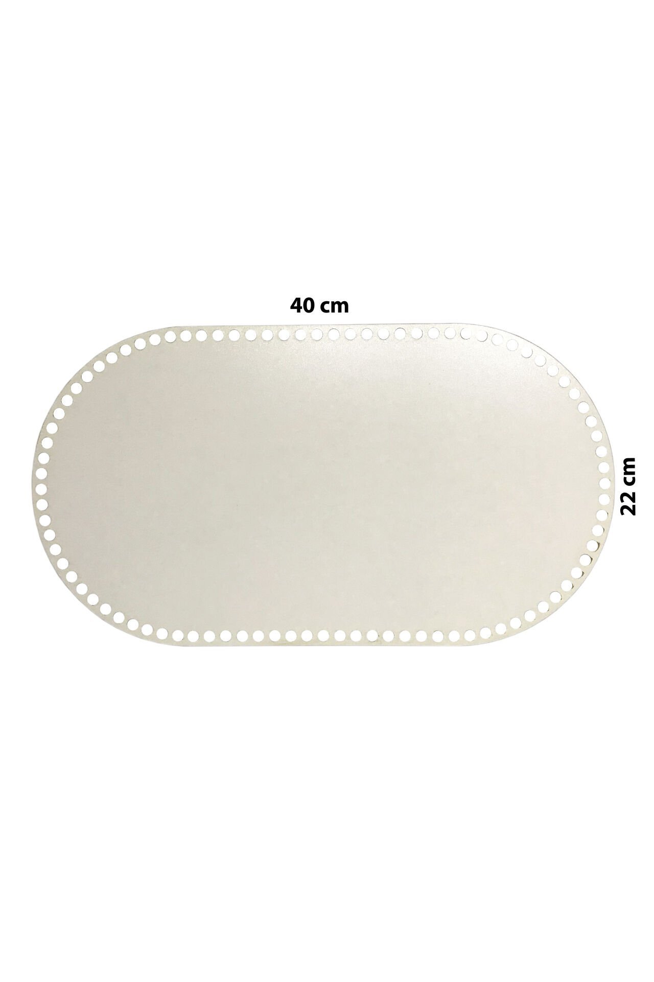 Ahşap Sepet Tepsi Tabanı 40x22 cm Oval Beyaz Çift Yüz 3mm MDF