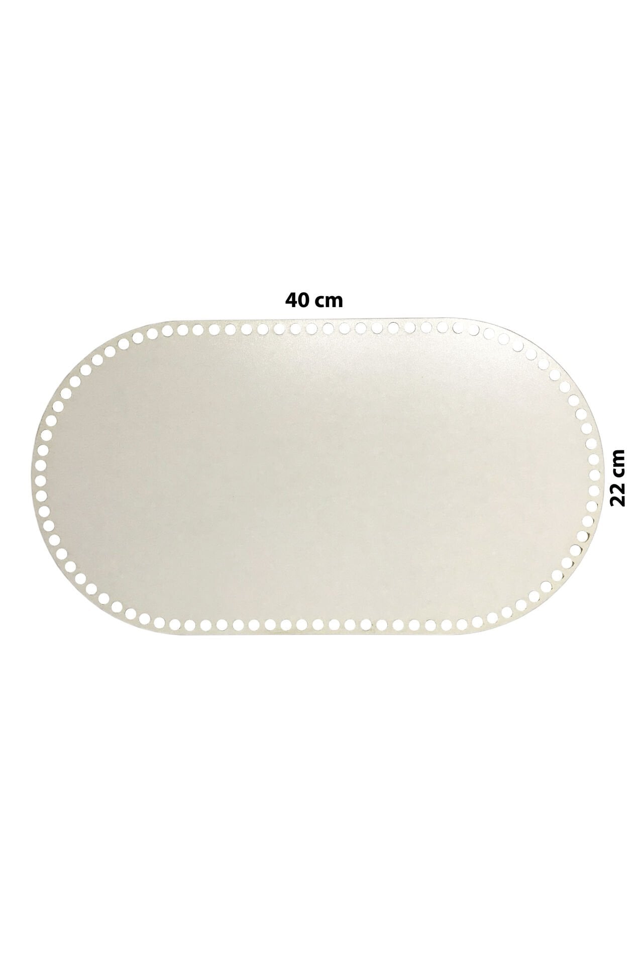 Ahşap Sepet Tepsi Tabanı 40x22 cm Oval Beyaz Çift Yüz 3mm MDF