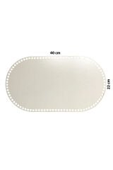 Ahşap Sepet Tepsi Tabanı 40x22 cm Oval Beyaz Çift Yüz 3mm MDF