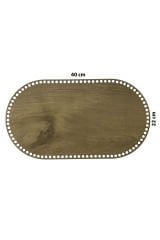 Ahşap Sepet Tepsi Tabanı 40x22 cm Oval Açık Meşe Çift Yüz 3mm MDF