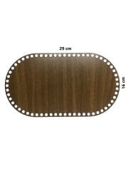 Ahşap Sepet Tepsi Tabanı 29x16 cm Oval Ceviz Tek Yüz 3mm MDF