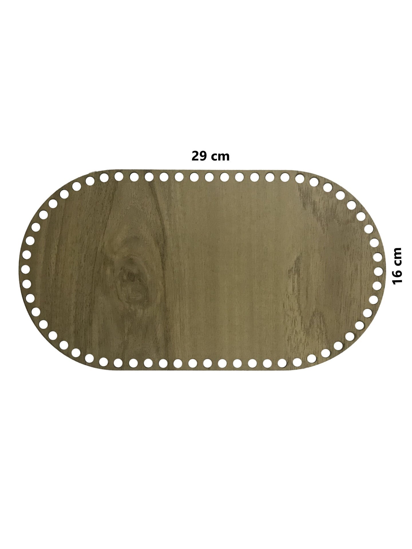 Ahşap Sepet Tepsi Tabanı 29x16 cm Oval Açık Meşe Çift Yüz 3mm MDF