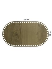 Ahşap Sepet Tepsi Tabanı 29x16 cm Oval Açık Meşe Çift Yüz 3mm MDF