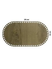 Ahşap Sepet Tepsi Tabanı 29x16 cm Oval Açık Meşe Çift Yüz 3mm MDF
