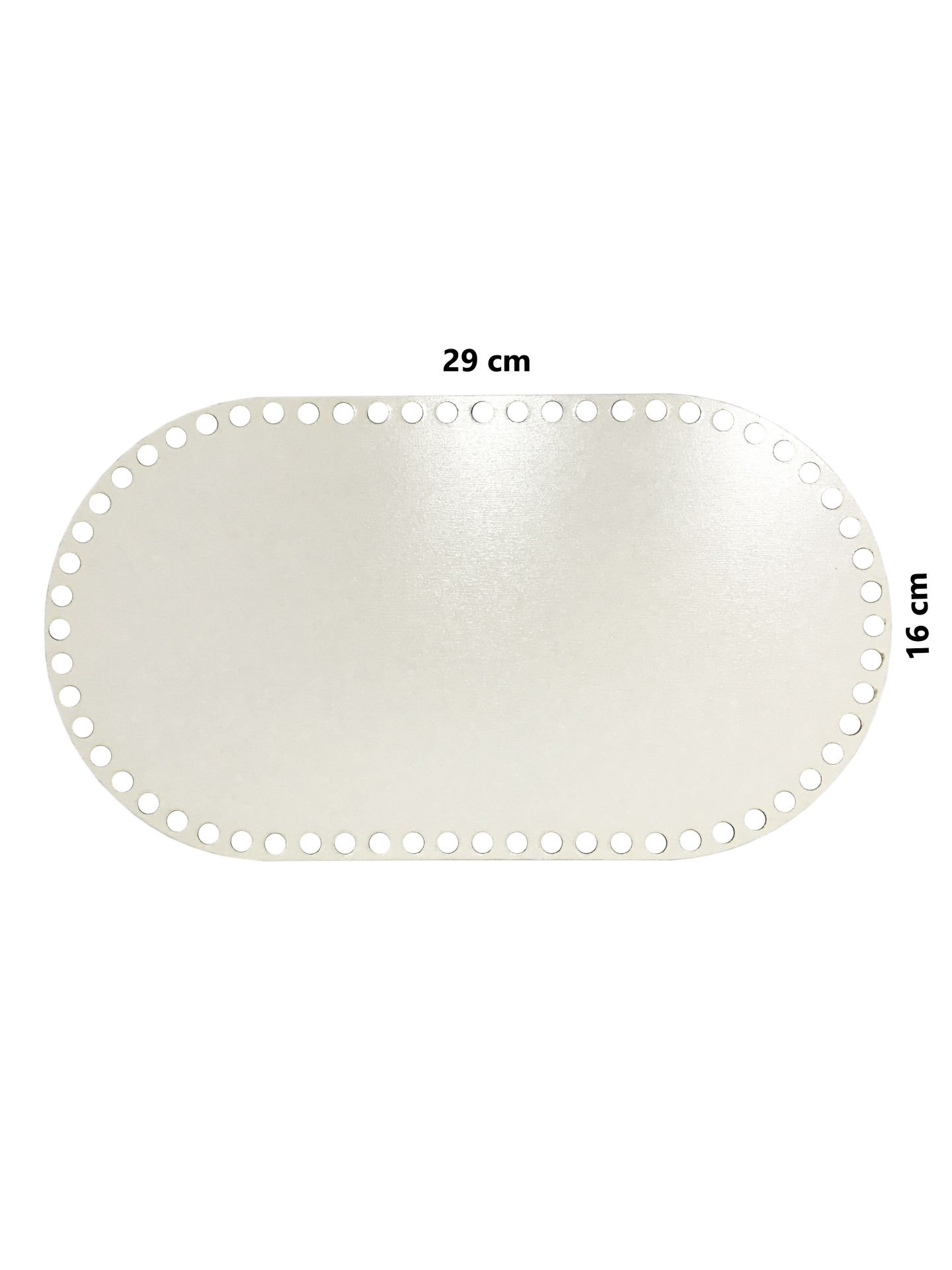 Ahşap Sepet Tepsi Tabanı 29x16 cm Oval Beyaz Çift Yüz 3mm MDF