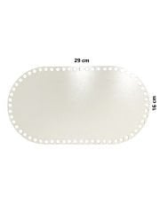 Ahşap Sepet Tepsi Tabanı 29x16 cm Oval Beyaz Çift Yüz 3mm MDF