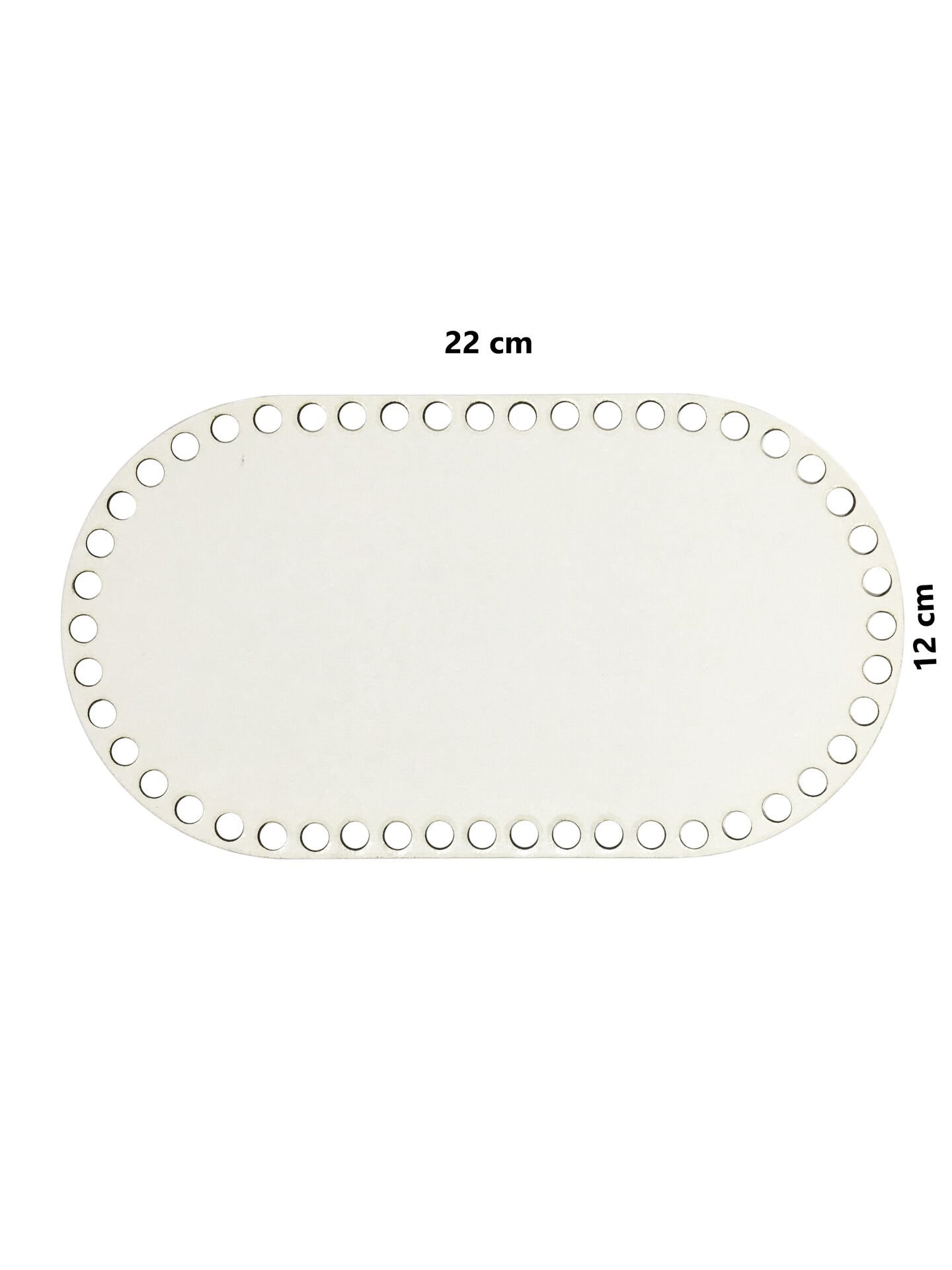 Ahşap Sepet Tepsi Tabanı 22x12 cm Oval Beyaz Çift Yüz 3mm MDF