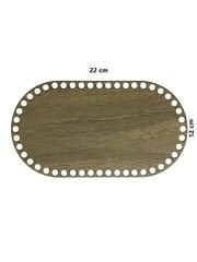 Ahşap Sepet Tepsi Tabanı 22x12 cm Oval Açık Meşe Çift Yüz 3mm MDF