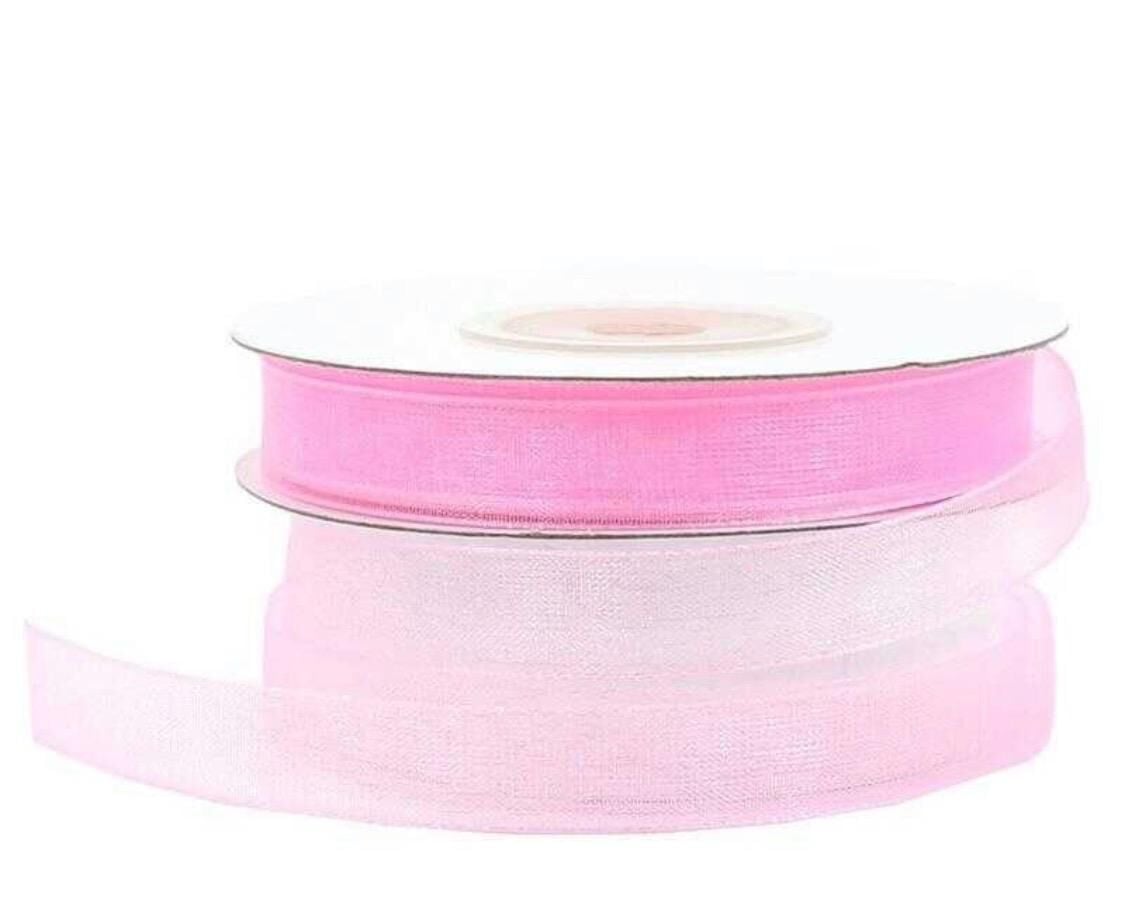 10 mm Organze Tül Kurdele 22 Metre Pembe