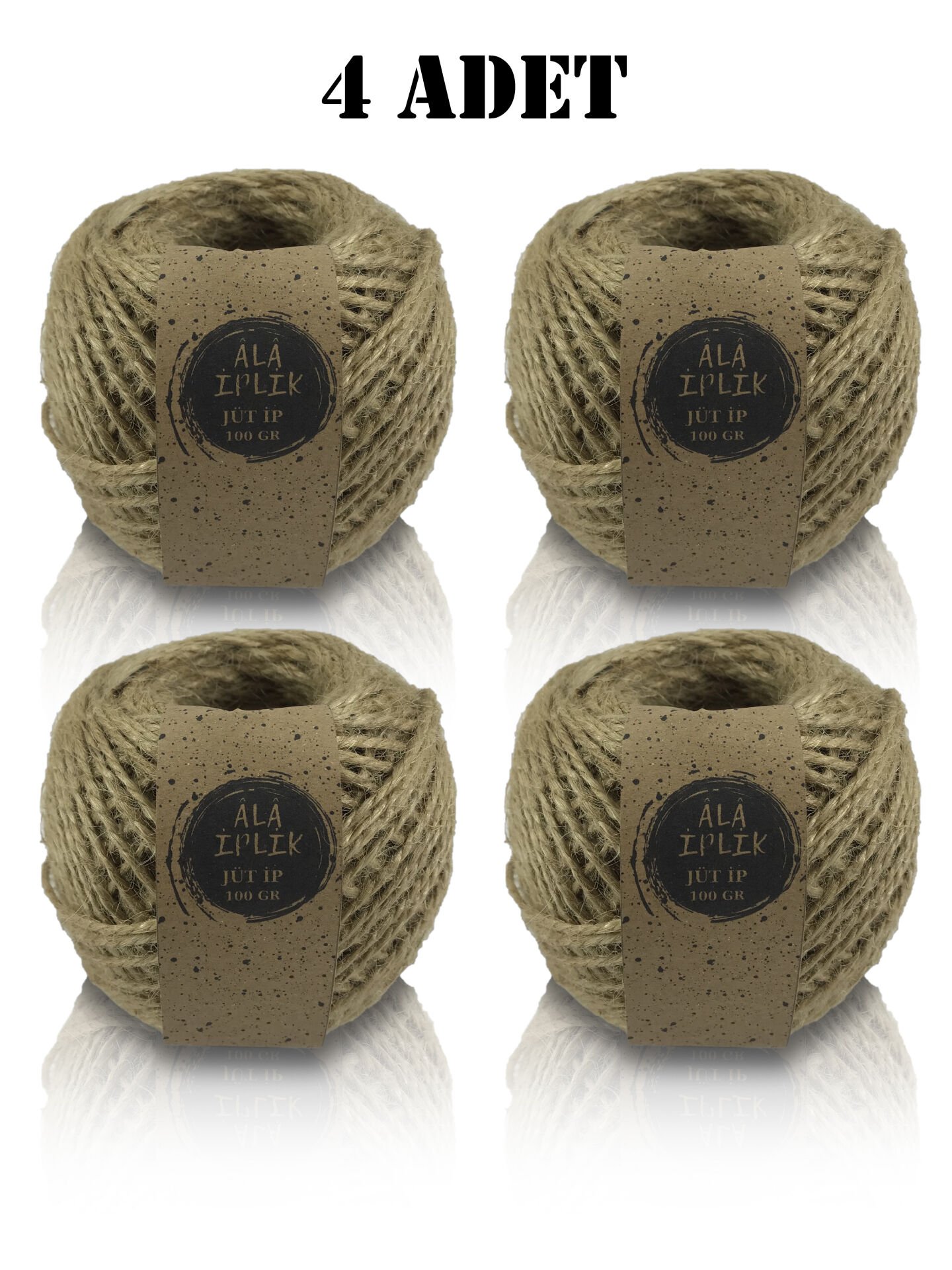 Jüt İp - Hasır İp - Kendir İpi - Dekor İpi - Kırnap İpi 100 Gram 4 Adet