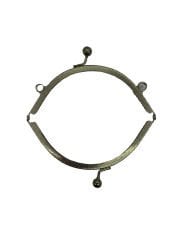 Klipsli Oval Metal  Çanta Bursu 13cm Gümüş Renk