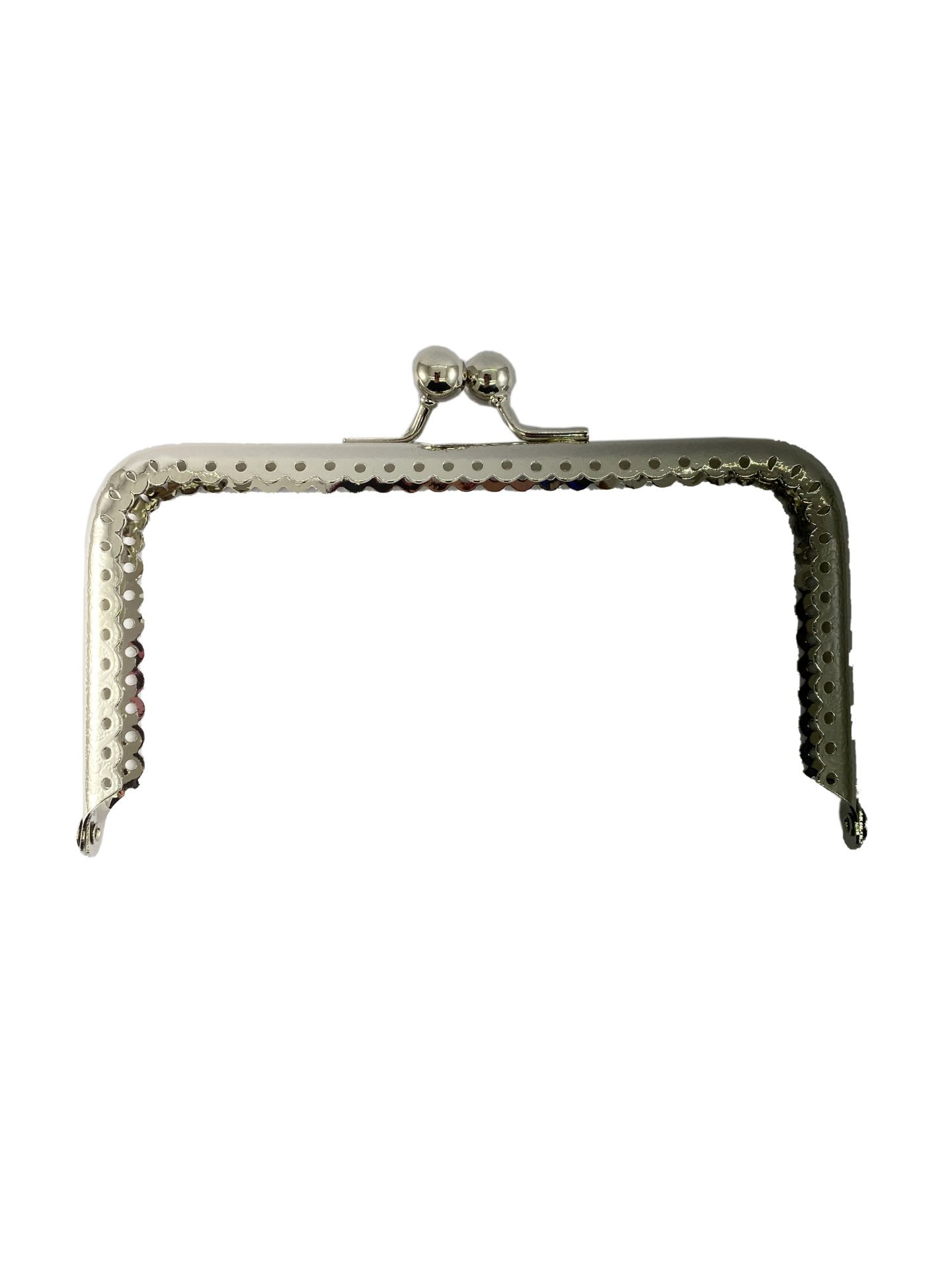 Klipsli Dikdörtgen Metal Çanta Bursu Gümüş