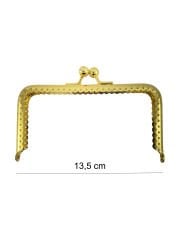 Klipsli Dikdörtgen Metal Çanta Bursu Altın