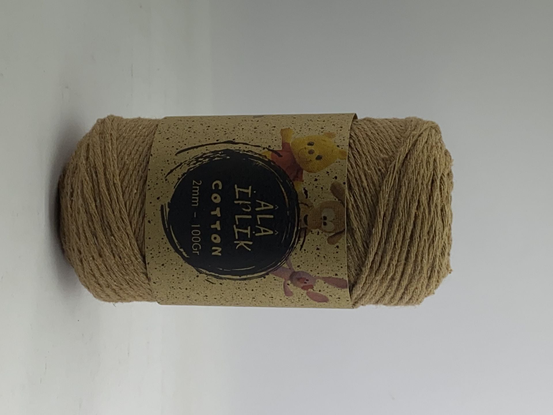 Cotton İp Amigurimi Örgü İpi - Koton İp 2mm 100 Gram kahverengi Renk
