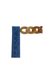 1,5 cm Akrilik Parlak Kemik Kahverengi Renk Çanta Zinciri