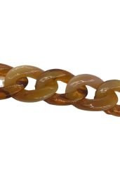 1,5 cm Akrilik Parlak Kemik Kahverengi Renk Çanta Zinciri