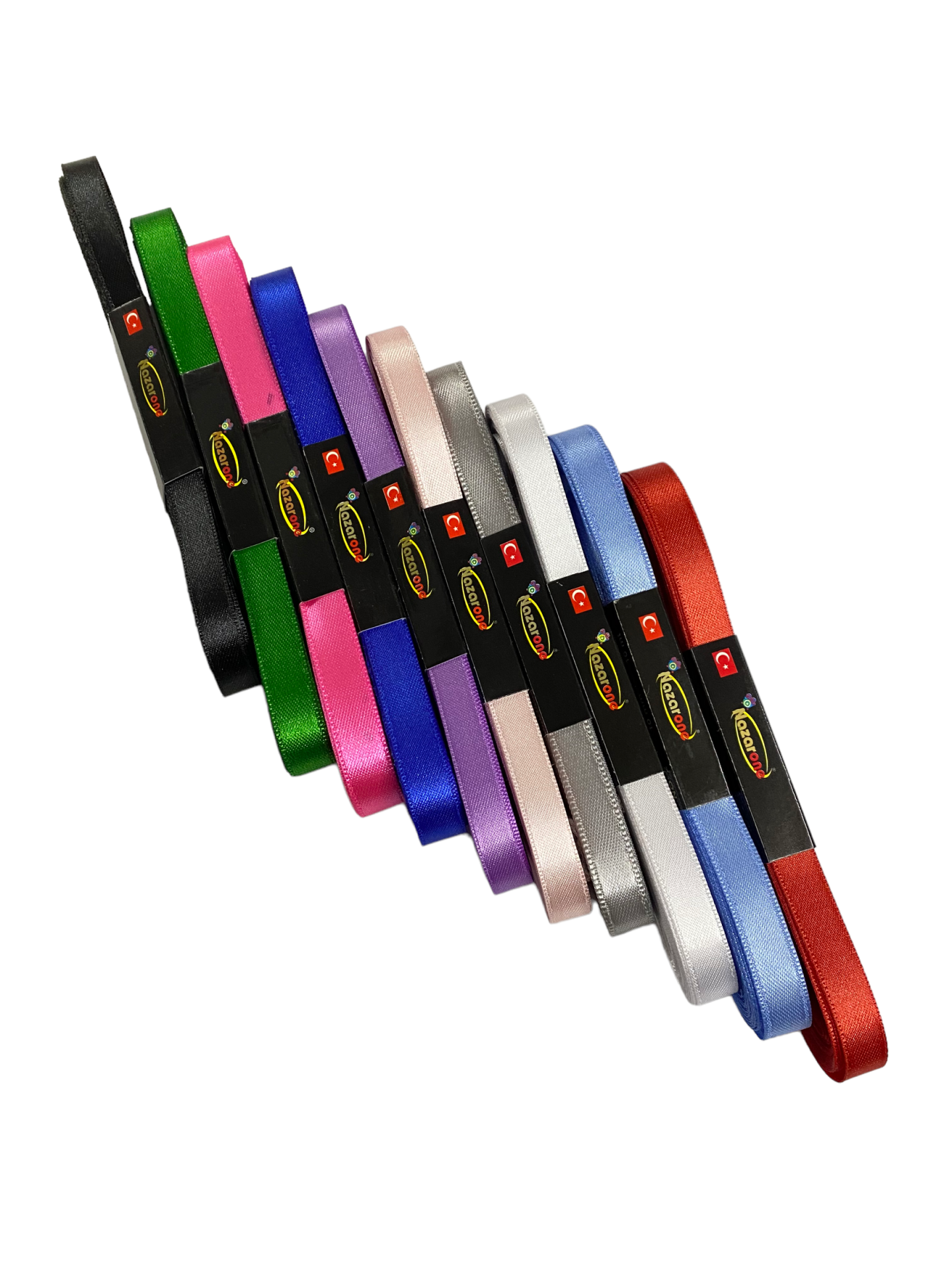 1 Cm Saten Kurdele Karışık Renk 10 Adet