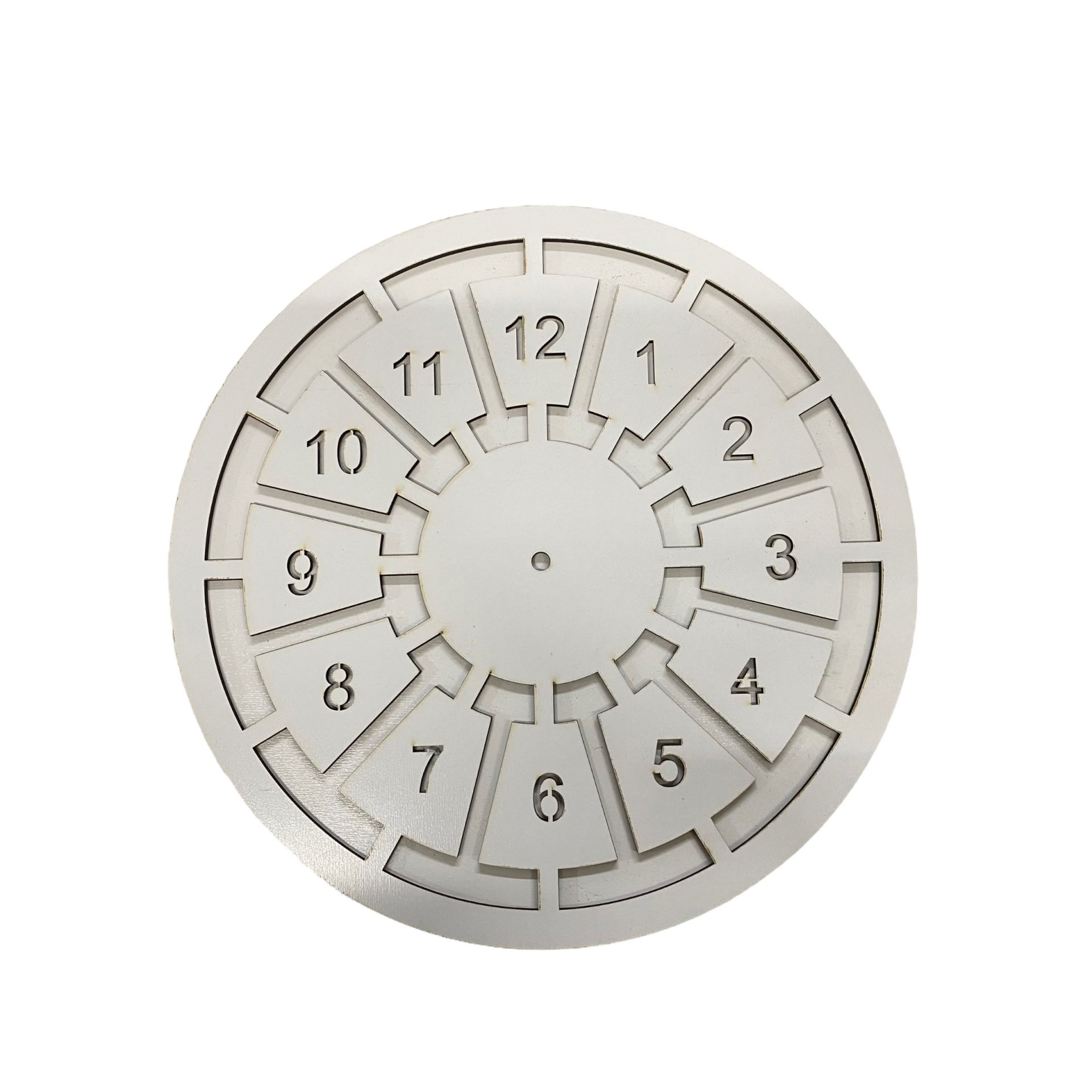 Ahşap Makrome Saat Kasnağı Beyaz 30 Cm