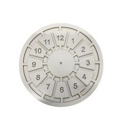 Ahşap Makrome Saat Kasnağı Beyaz 30 Cm