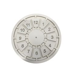 Ahşap Makrome Saat Kasnağı Beyaz 30 Cm
