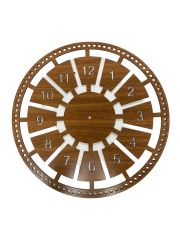 Ahşap Makrome Saat Kasnağı Ceviz 40 Cm