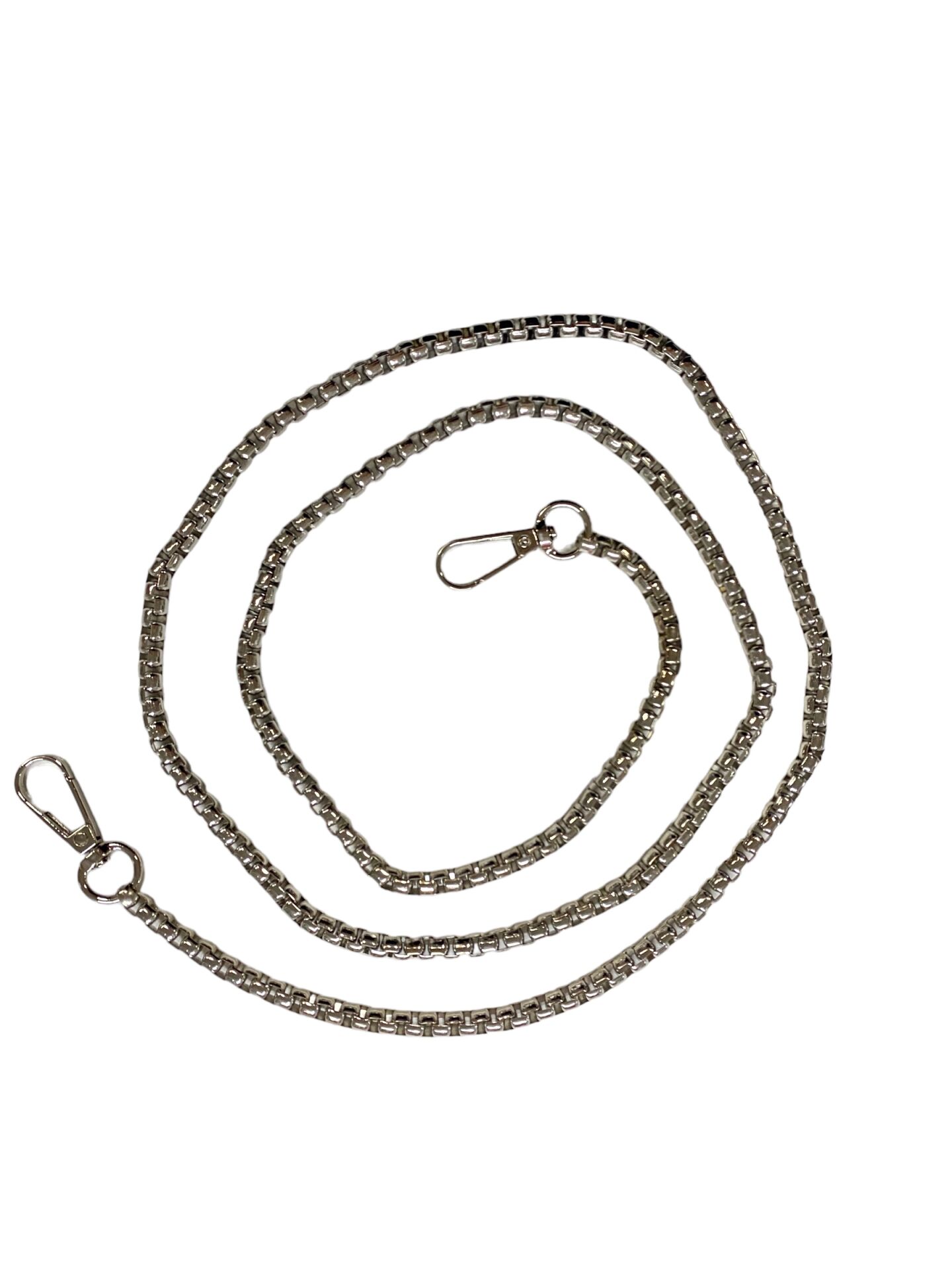 Kare Model Çanta Zinciri(100 cm) Gümüş