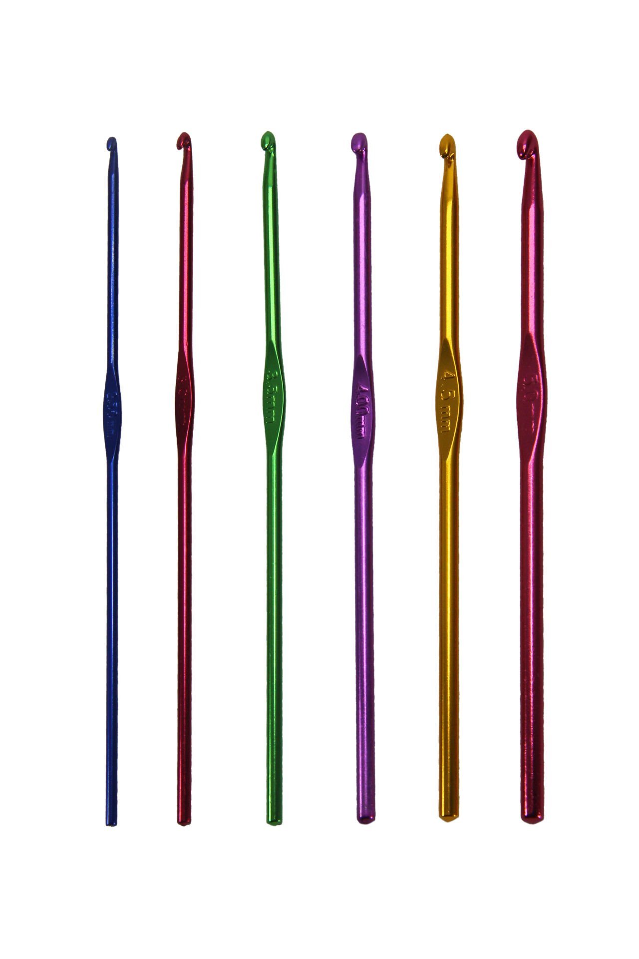 Metal Saplı Tığ Seti Yün-Makrome Örgü Tığ Seti 2,5-3-3,5-4-4,5-5 mm 6'lı